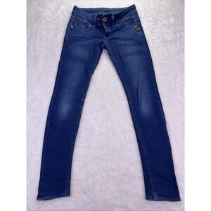 G-Star Raw Women's Jeans 27 (30x30) Lynn Skinny Low Rise Blue‎ Denim Vintage Y2K